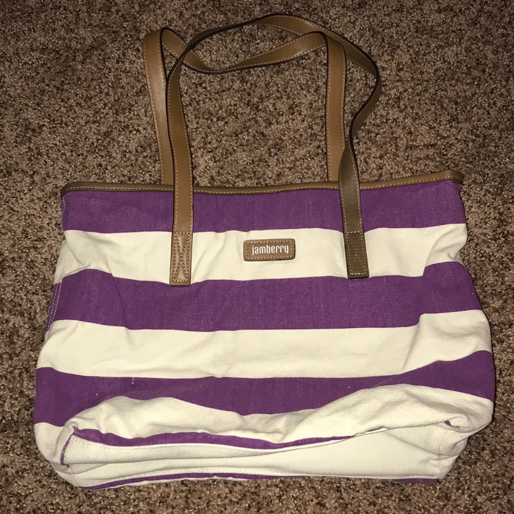 Striped canvas purse